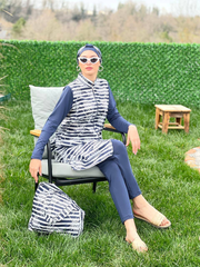 Muslim swimsuit full coverage- 4 pieces/ طقم سباحة للمحجبات من ٤ قطع