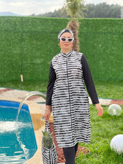 Muslim swimsuit full coverage- 4 pieces/ طقم سباحة للمحجبات من ٤ قطع