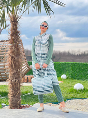 Muslim swimsuit full coverage- 4 pieces/ طقم سباحة للمحجبات من ٤ قطع
